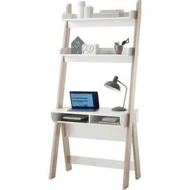 MCA Furniture Schreibtisch Regal weiß matt, Eiche hell Dekor, BxHxT 85x182x48 cm