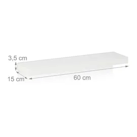 Relaxdays Wandregal 3er Set 60 x 15 cm Weiß