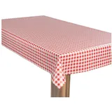 Laro Wachstuch-Tischdecke Karo 100 x 100 cm Rot Weiß