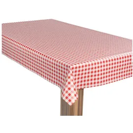 Laro Wachstuch-Tischdecke Karo 100 x 100 cm Rot Weiß