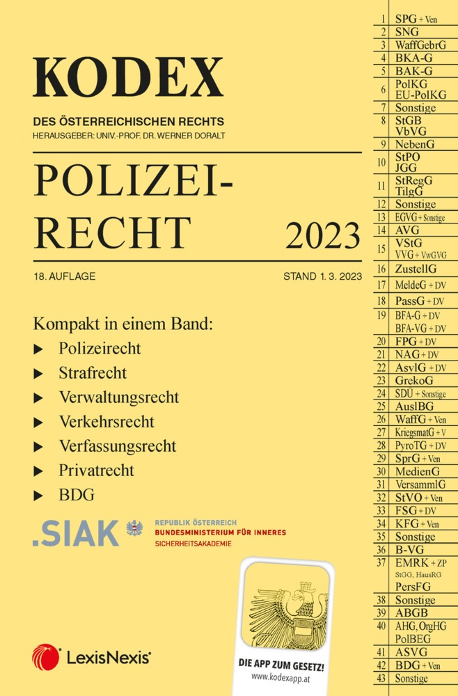 Kodex Polizeirecht 2023 - Inkl. App  Kartoniert (TB)