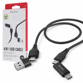 Hama USB-C auf Micro USB 1,5 m Schwarz