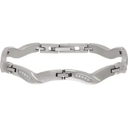 Gliederarmband TITANIA "timeless design", grau (titanfarben), Armbänder, Damen, Titan