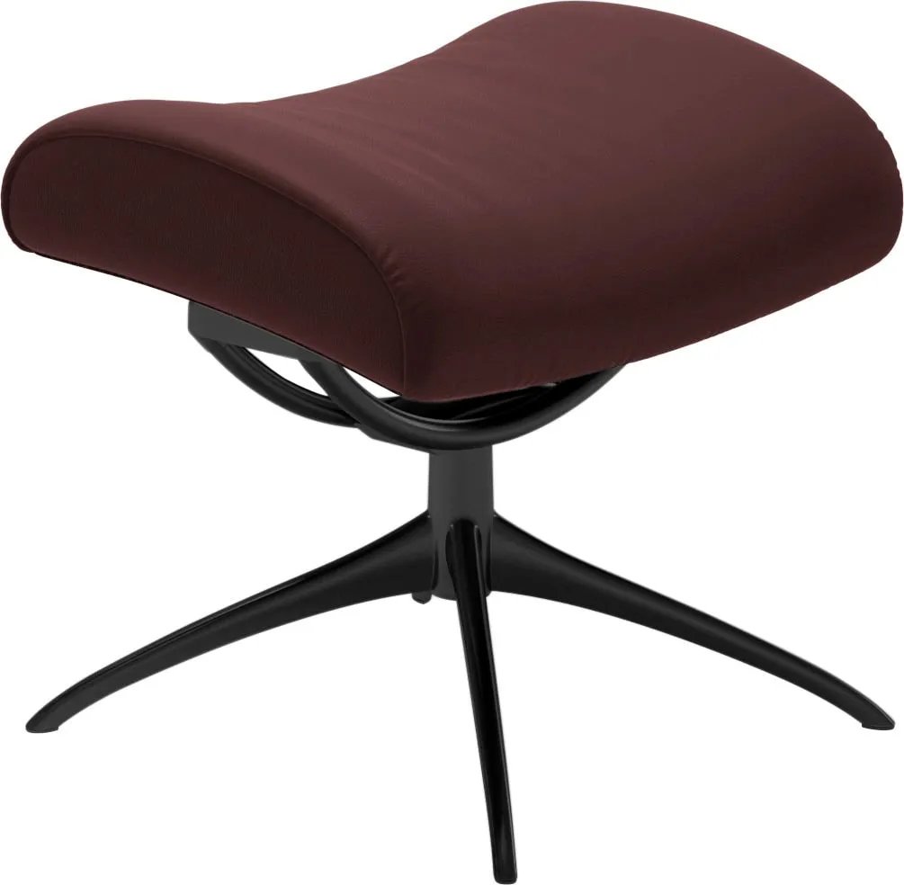 Hocker STRESSLESS "Dublin" Gr. B/H/T: 54 cm x 46 cm x 41 cm, Leder BATICK, Star Base-High Base, rot (bordeaux batick) mit Star Base, Gestell Schwarz