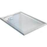 Idralite Duschwanne 110x80x4 mit Erhöhte Kante Rechteckig Glänzed Weiß mod. Flower