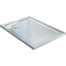 Idralite Duschwanne 110x80x4 mit Erhöhte Kante Rechteckig Glänzed Weiß mod. Flower