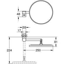 Grohe Selection Kosmetikspiegel Vergrößerung, 7-fach, 41077DA0