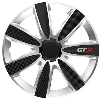 Radkappen für Felgen GTX CARBON Schwarz/Silber - 16 Zoll