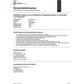 SwitchBot Keypad Touch Tastenfeld mit Fingerabdruckleser 2 St.