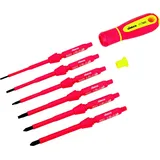 CIMCO VDE-Schraubendreher-Wechselklingen-Set 117860 8-tlg. Rot/Schwarz