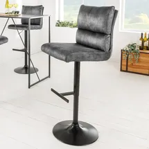 Riess-Ambiente Barhocker COMFORT 1 St höhenverstellbar drehbar dunkelgrau / schwarz