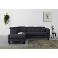 sit&more Ecksofa »Belluci L-Form«, inklusive Federkern, wahlweise mit Bettfunktion und Bettkasten, blau