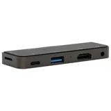 Exsys EX-1222HM 5in1 USB-C Mini Dock (USB-C, 5 Ports), Dockingstation + USB Hub, Grau