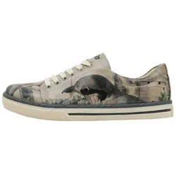 Sneaker DOGO "Damen Sneaker Picture Perfect Vegan Damen Sneaker / Female", Damen, Gr. 39, Normalschaft, bunt (mehrfarbig, natur, schwarz), Lederimitat, Schuhe, Vegan