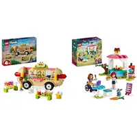 LEGO Friends Hotdog-Truck, Mobiles Restaurant-Spielzeug & Friends Pfannkuchen-Shop Set, Kreatives Spielzeug