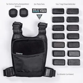PULLUP & DIP Gewichtsweste Modular anpassbar 1-15 kg unisex