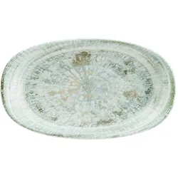 2x Bonna Odette Olive Gourmet Platte oval 24x14cm 3,5cm hoch Grün Weiß Porzellan ODTOLGRM24OKY Servierplatten Speise Geschirr
