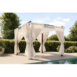 OUTFLEXX Pergola, anthrazit/creme, Stahl, 300 x 300 cm, witterungs- & UV-beständig