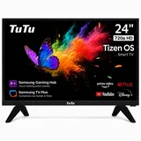 TuTu TU24Q1H-T8 Fernseher 24 Zoll (60 cm), HD Smart TV mit Tizen OS, WLAN, Bluetooth, Triple Tuner (DVB-T/T2, DVB-C, DVB-S/S2), App Store, AirPlay, HDMI, USB