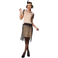 dressforfun tectake Frauenkostüm Swing | Schönes Kleid im 20er Jahre Stil | Inkl. Haarband (XXL | Nr. 301609)