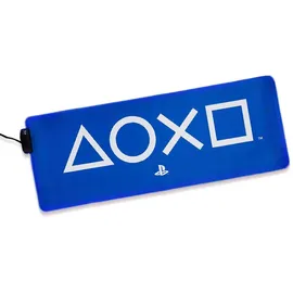 Paladone PlayStation Leuchtende Tischmatte - Offiziell lizenziert, Tastatur- & Mausmatte für das Büro, Leuchtendes großes Mauspad für Gaming-Setup