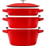 Staub Cocotte Kochtopfset 3-tlg. kirsch-rot