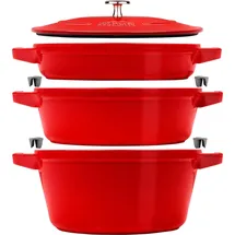 Staub Cocotte Kochtopfset 3-tlg. kirsch-rot
