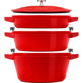 Staub Cocotte Kochtopfset 3-tlg. kirsch-rot