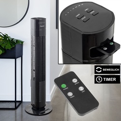 Turm Stand Ventilator Fernbedienung Säulen Lüfter beweglich Timer Steh Kühler Leise 3-Stufen Bestron AFT770ZRC