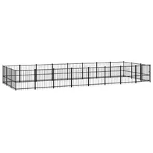 vidaXL Hundezwinger 22,58 m2 Stahl Schwarz