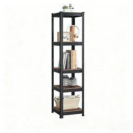 Songmics Schwerlastregal 5 Holzböden, 80kg Fachlast, schwarz, 150 x 37 x 37cm