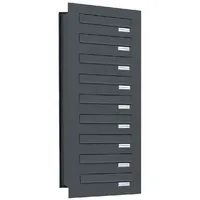 AL Briefkastensysteme 9er Briefkastenanlage RAL 7016 Anthrazit inkl. Zeitungsfach