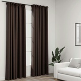 vidaXL Verdunkelungsvorhänge Haken Leinenoptik 2 Stk. Taupe 140x225 cm