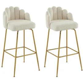 vente-unique Barhocker Altinam Polyester cremefarben 2er Set