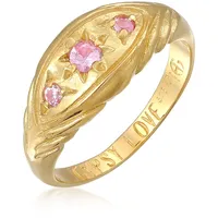 haze & glory Ring - Ring Stern Saphir Pink - Love Rules 375 Gelbgold - Gr. 56 MM - in Gelbgold - für Damen