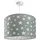Paco Home Pendellampe Kinderzimmer Pendelleuchte Baby Lampenschirm Stoff Rund Sterne Kinderlampe Deckenlampe LED Sternenhimmel Motiv E27