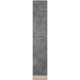 Wiho Küchen Apothekerschrank »Zell«, Front: betonfarben, korpus und arbeitsplatte: satin blackwood) , 47345161-0 B/H/T: 30 cm x 165 cm x 57 cm,
