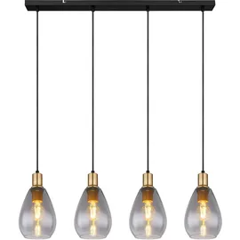 GLOBO Rauchglas 4-flg. 90 cm oval schwarz