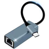 YIIFELL USB C auf Ethernet Adapter, 1000Mbps LAN Adapter USB C auf RJ45 Ethernet LAN Netzwerkadapter Kompatibel für iPhone 15 Pro, iPad Pro/Air, MacBook Pro/MacBook Air, Galaxy S24