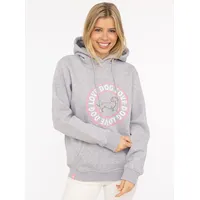 Zwillingsherz Dog Love Hoodie Grau S/M