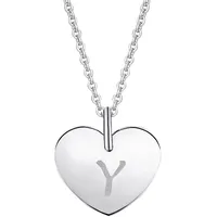 Kettenanhänger ONE ELEMENT "Herz Buchstaben Anhänger aus 333 Weißgold", silber, Schmuckanhänger, Damen, HerzmitGravurYimSetmitHalskette, A, Gold Weißgold 333, Gold, Weißgold 333, Kettenanhänger, das perfekte Geburtstagsgeschenk für Frau und Mann