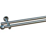 INDEKO Gardinenstange INDEKO "Colombes", silber (edelstahlfarben), L:110cm Ø:20mm, Stahl, Gardinenstangen, Komplett-Set inkl. Montagematerial