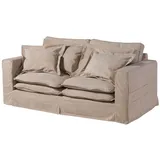 Massivmoebel24 Hussensofa 2-Sitzer 196x108x76 beige KINGSTON
