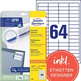 AVERY 4785 Universal Etiketten (1.600 plus 320 Klebeetiketten extra, 48,5x16,9mm auf A4, Papier matt, individuell bedruckbar, selbstklebende Aufkleber mit ultragrip) 30 Blatt, weiß