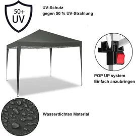 Woltu Faltpavillon 3 x 3 m Grau
