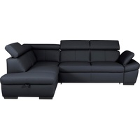 exxpo - sofa fashion Ecksofa »Salerno, L-Form«, inkl. Kopf- und Armteilverstellung, wahlweise mit Bettfunktion schwarz