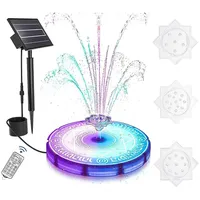 Solar-springbrunnenleuchte Mit Fernbedienung, Farbenfrohes Led-licht, Solar-vogeltränke Für Den Außenbereich, Geeignet Für Aquarien