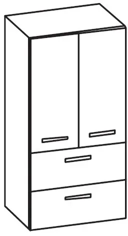 Artiqua 400 Midischrank, Weiß Hochglanz, 400-MLL-1-60-7016-68 400-MLL-1-60-7016-68