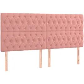 vidaXL Boxspringbett mit Matratze Rosa 180x200 cm Samt