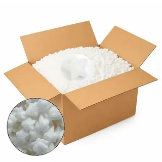 60L Verpackungschips Weiß – Sternform – Biologisch & Natürlich Abbaubare Polsterchips aus Maisstärke – Umweltfreundliches Füllmaterial für sicheres Verpacken